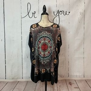 Lara Silky Print Tunic Top One Size
